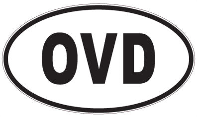 OVD - 3 Letter Initials Oval Sticker