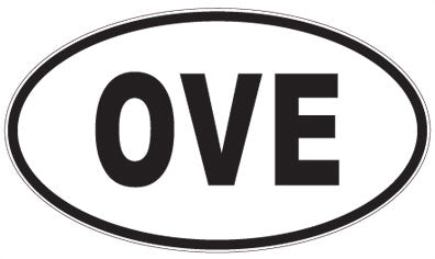 OVE - 3 Letter Initials Oval Sticker