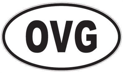 OVG - 3 Letter Initials Oval Sticker