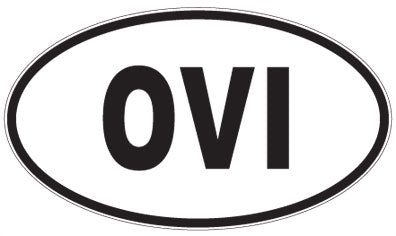 OVI - 3 Letter Initials Oval Sticker