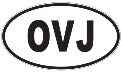 OVJ - 3 Letter Initials Oval Sticker