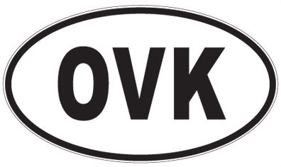 OVK - 3 Letter Initials Oval Sticker