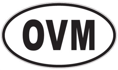 OVM - 3 Letter Initials Oval Sticker