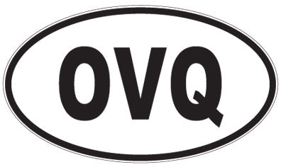 OVQ - 3 Letter Initials Oval Sticker