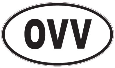 OVV - 3 Letter Initials Oval Sticker