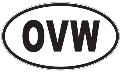 OVW - 3 Letter Initials Oval Sticker