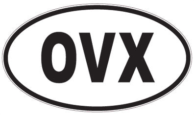 OVX - 3 Letter Initials Oval Sticker