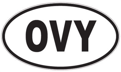OVY - 3 Letter Initials Oval Sticker