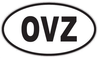 OVZ - 3 Letter Initials Oval Sticker