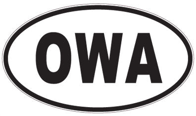 OWA - 3 Letter Initials Oval Sticker