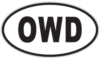 OWD - 3 Letter Initials Oval Sticker