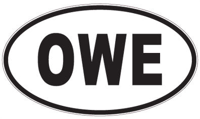 OWE - 3 Letter Initials Oval Sticker