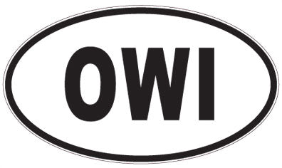 OWI - 3 Letter Initials Oval Sticker