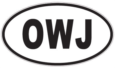 OWJ - 3 Letter Initials Oval Sticker