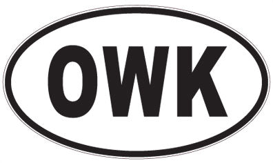 OWK - 3 Letter Initials Oval Sticker
