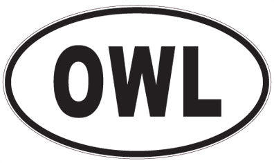 OWL - 3 Letter Initials Oval Sticker