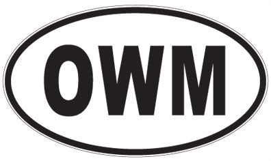 OWM - 3 Letter Initials Oval Sticker