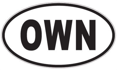 OWN - 3 Letter Initials Oval Sticker
