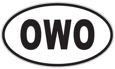 OWO - 3 Letter Initials Oval Sticker