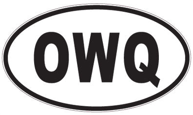 OWQ - 3 Letter Initials Oval Sticker