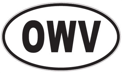 OWV - 3 Letter Initials Oval Sticker