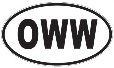 OWW - 3 Letter Initials Oval Sticker