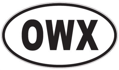 OWX - 3 Letter Initials Oval Sticker