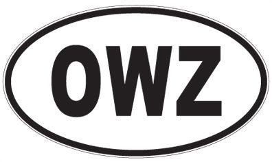OWZ - 3 Letter Initials Oval Sticker