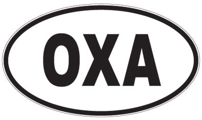OXA - 3 Letter Initials Oval Sticker