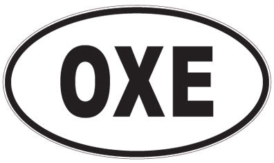 OXE - 3 Letter Initials Oval Sticker