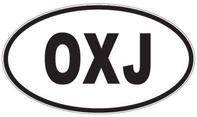 OXJ - 3 Letter Initials Oval Sticker