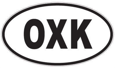 OXK - 3 Letter Initials Oval Sticker