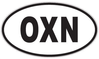 OXN - 3 Letter Initials Oval Sticker