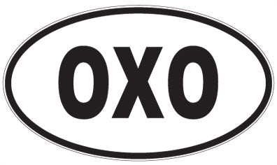 OXO - 3 Letter Initials Oval Sticker