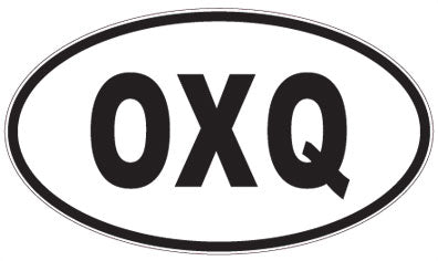 OXQ - 3 Letter Initials Oval Sticker