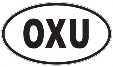OXU - 3 Letter Initials Oval Sticker