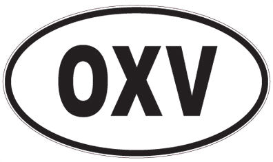 OXV - 3 Letter Initials Oval Sticker