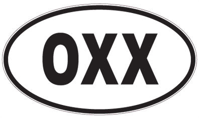 OXX - 3 Letter Initials Oval Sticker