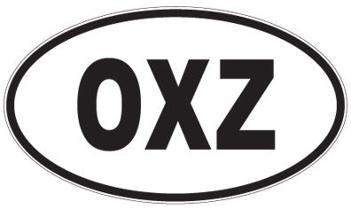 OXZ - 3 Letter Initials Oval Sticker