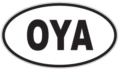 OYA - 3 Letter Initials Oval Sticker