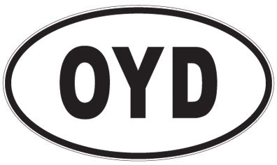 OYD - 3 Letter Initials Oval Sticker