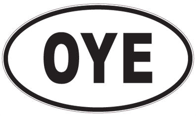 OYE - 3 Letter Initials Oval Sticker