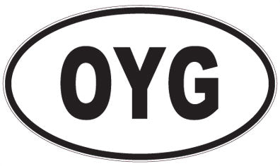 OYG - 3 Letter Initials Oval Sticker