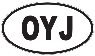 OYJ - 3 Letter Initials Oval Sticker