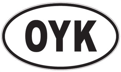 OYK - 3 Letter Initials Oval Sticker