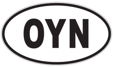 OYN - 3 Letter Initials Oval Sticker