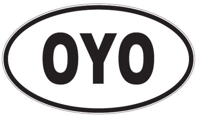 OYO - 3 Letter Initials Oval Sticker