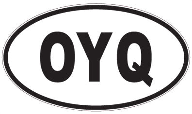 OYQ - 3 Letter Initials Oval Sticker
