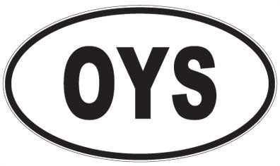 OYS - 3 Letter Initials Oval Sticker