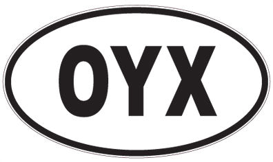 OYX - 3 Letter Initials Oval Sticker